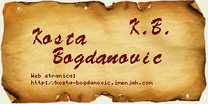 Kosta Bogdanović vizit kartica